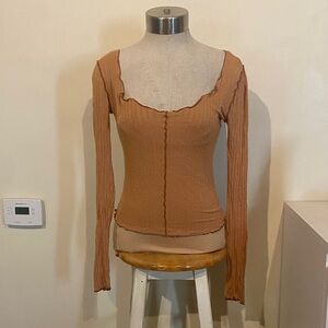Women's Tan Long Sleeve Top
